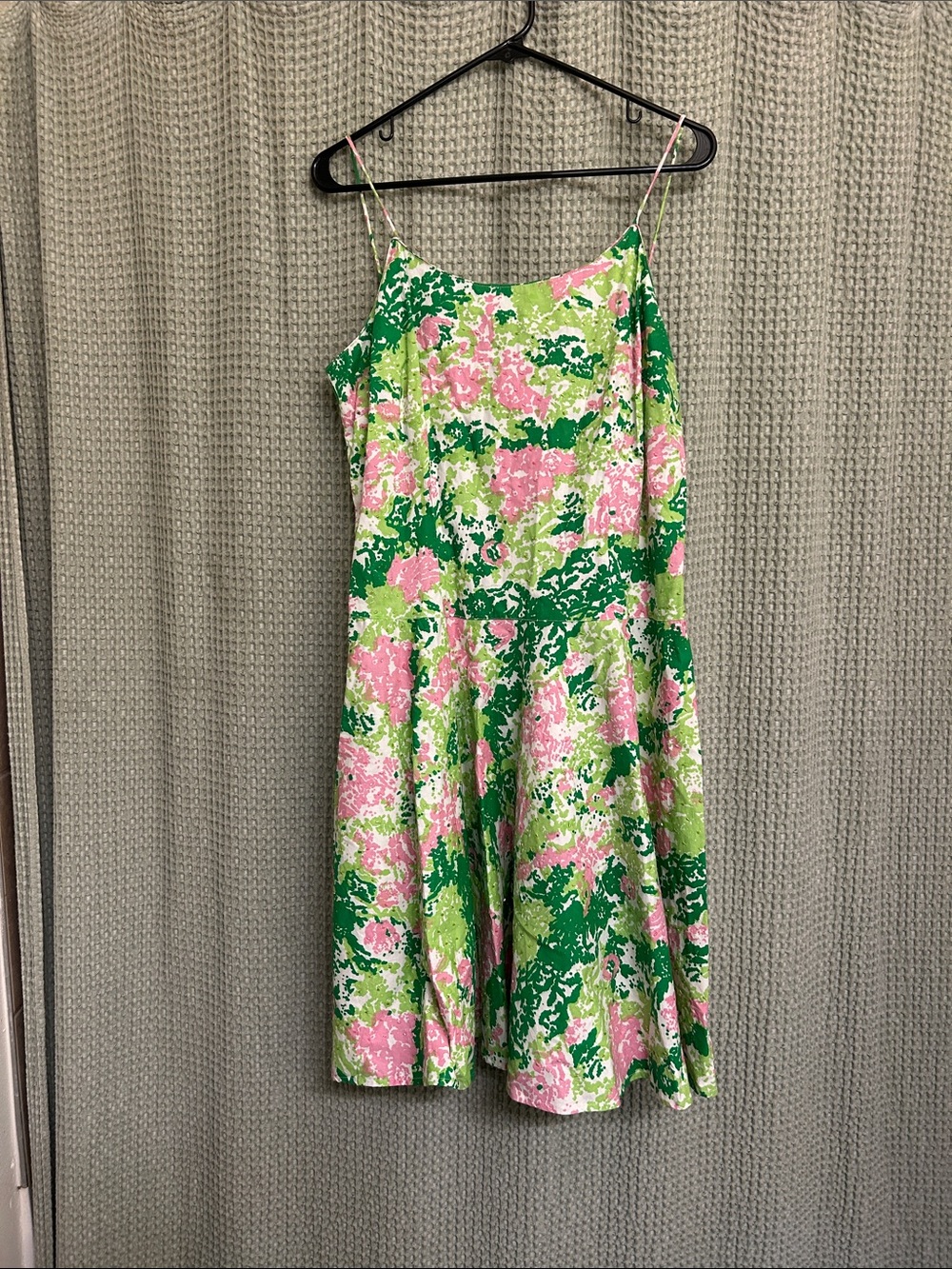 Sleeveless Pink & Green Floral Midi Dress